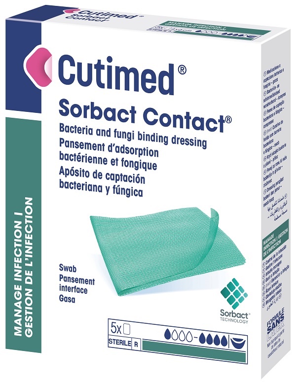 Cutimed Sorbact Contact Medicazione Idrofobica 7X9 cm 5 pezzi