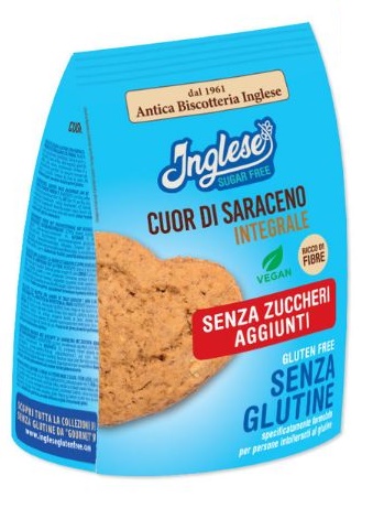 Inglese Biscotti Senza Zuccheri Cuor Di Saraceno Integrale Senza Glutine 100g