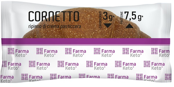 Farmaketo Cornetto Ripieno alla Crema Pasticcera Low Carb 50 g