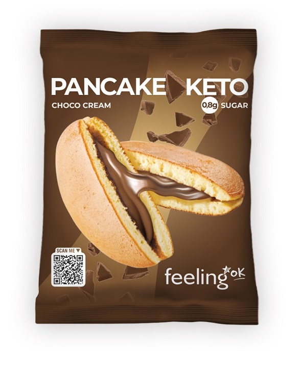 FeelingOk Pancake Keto Choco Cream Ripieno di Crema al Cioccolato 50 g