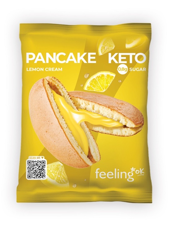 FeelingOk Pancake Keto Lemon Cream Ripieno di Crema al Limone 50 g